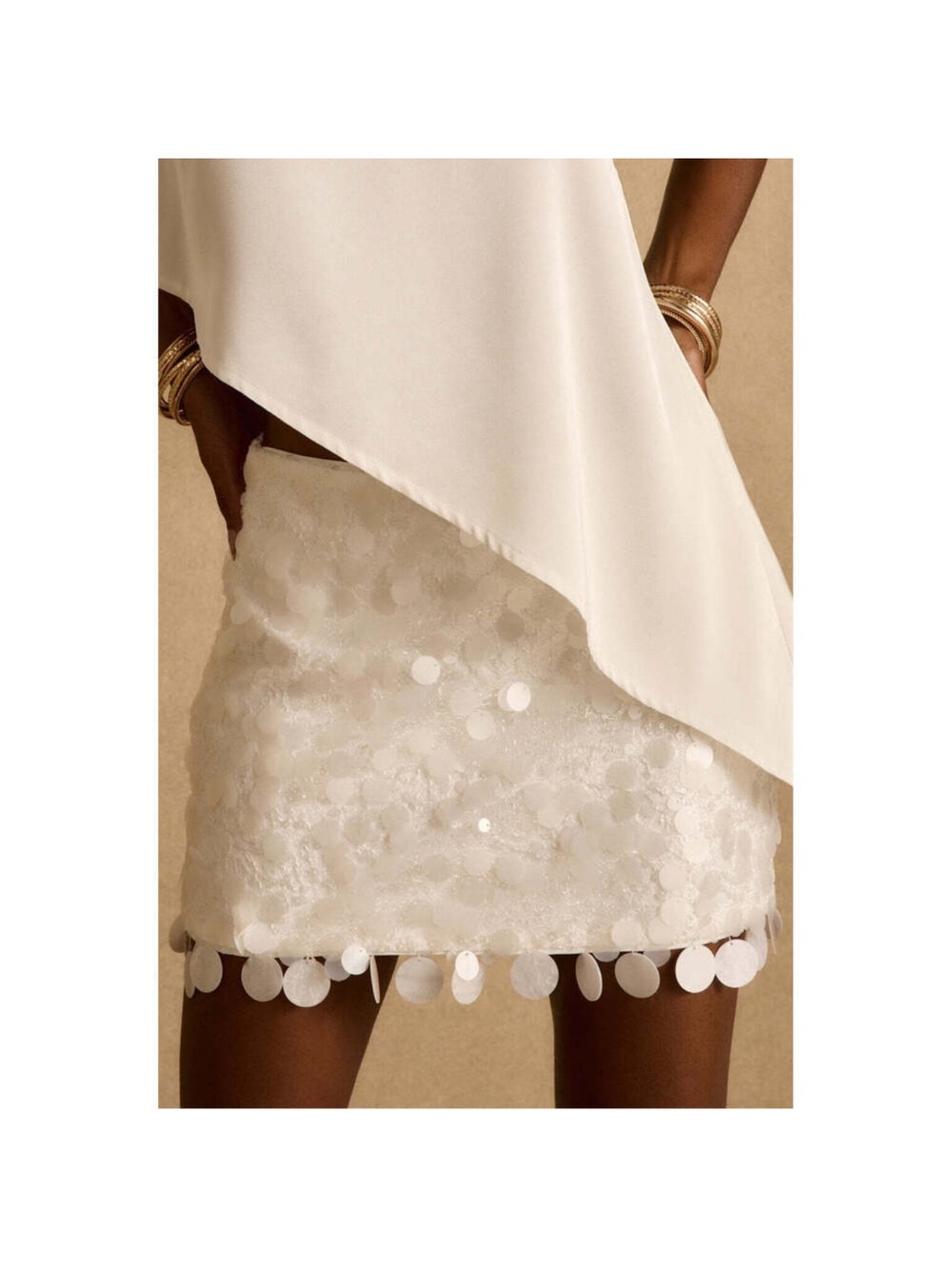 12th Tribe - White Sequin Mini Skirt